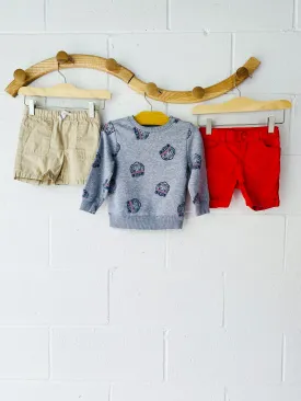 Red, Khaki   Tiger Bundle, 18-24 months