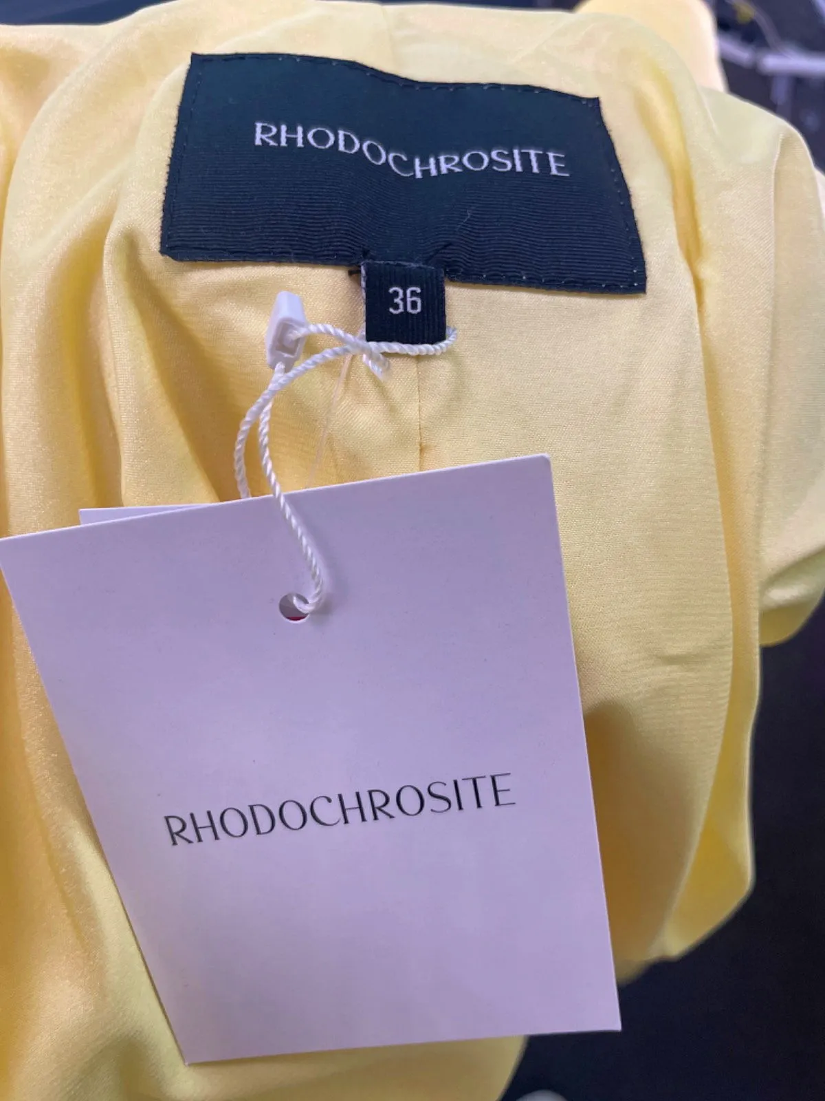 Rhodochrosite Yellow Viola Satin Double-Breasted Blazer UK 8