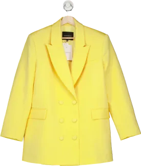 Rhodochrosite Yellow Viola Satin Double-Breasted Blazer UK 8