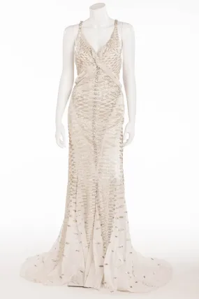 Roberto Cavalli - Reptile Style with Rhinestone Embellishments Long Gown -IT 42