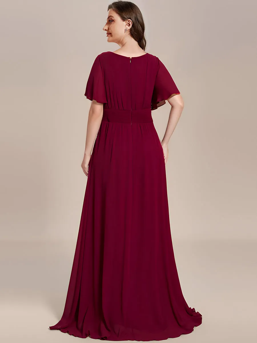 Round Neck Pleated Wholesale Bridesmaid Dresses