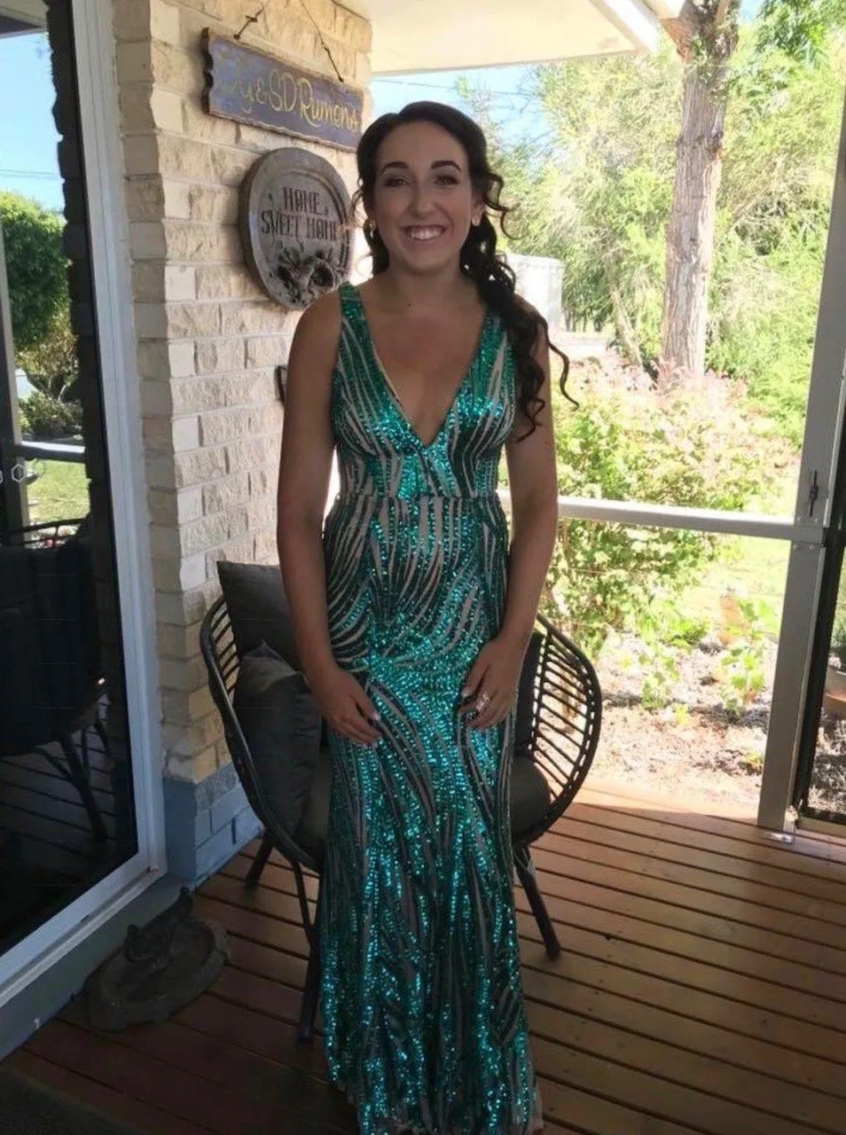 Sapphira Sequin Gown - Emerald Green