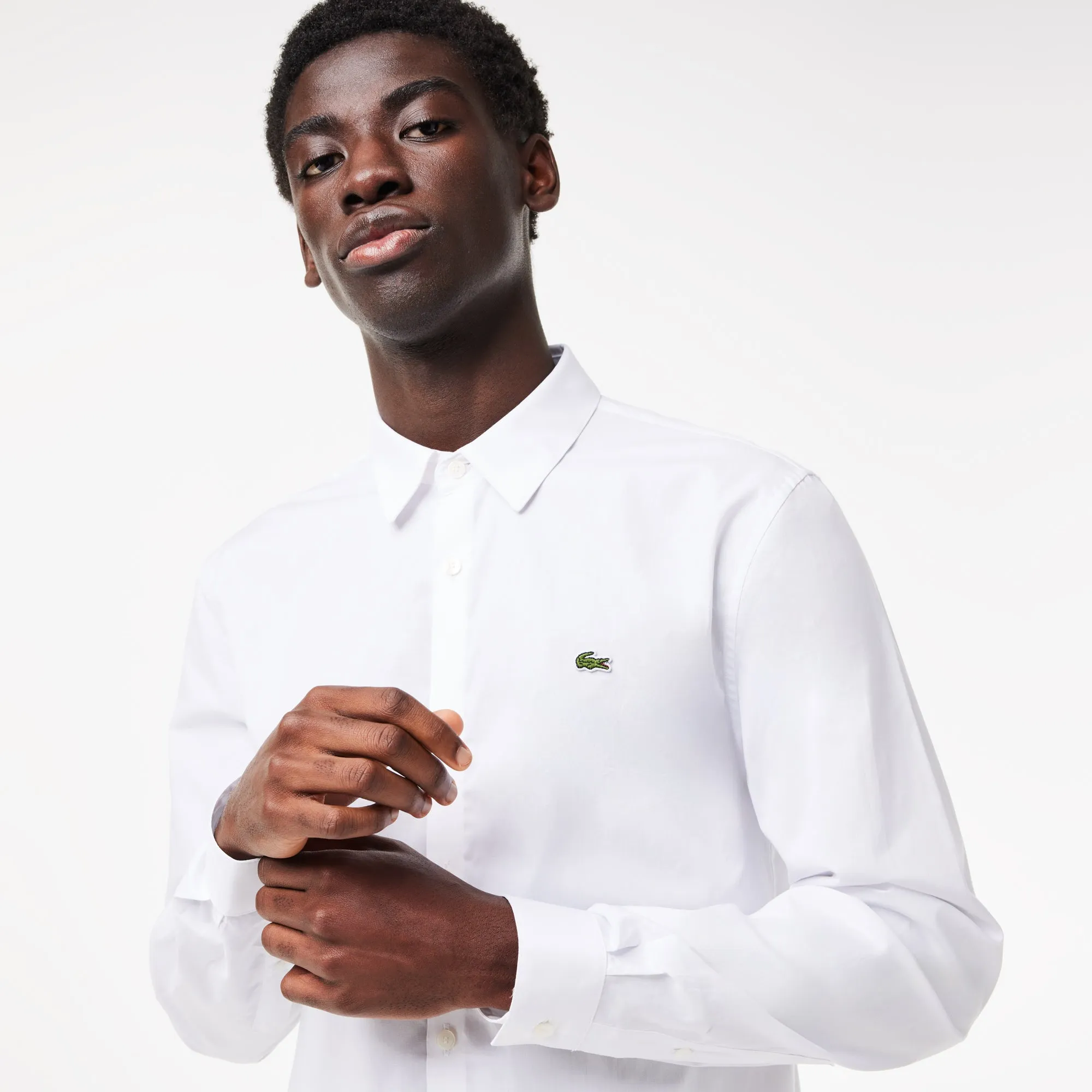 Slim Fit Stretch Cotton Poplin Shirt