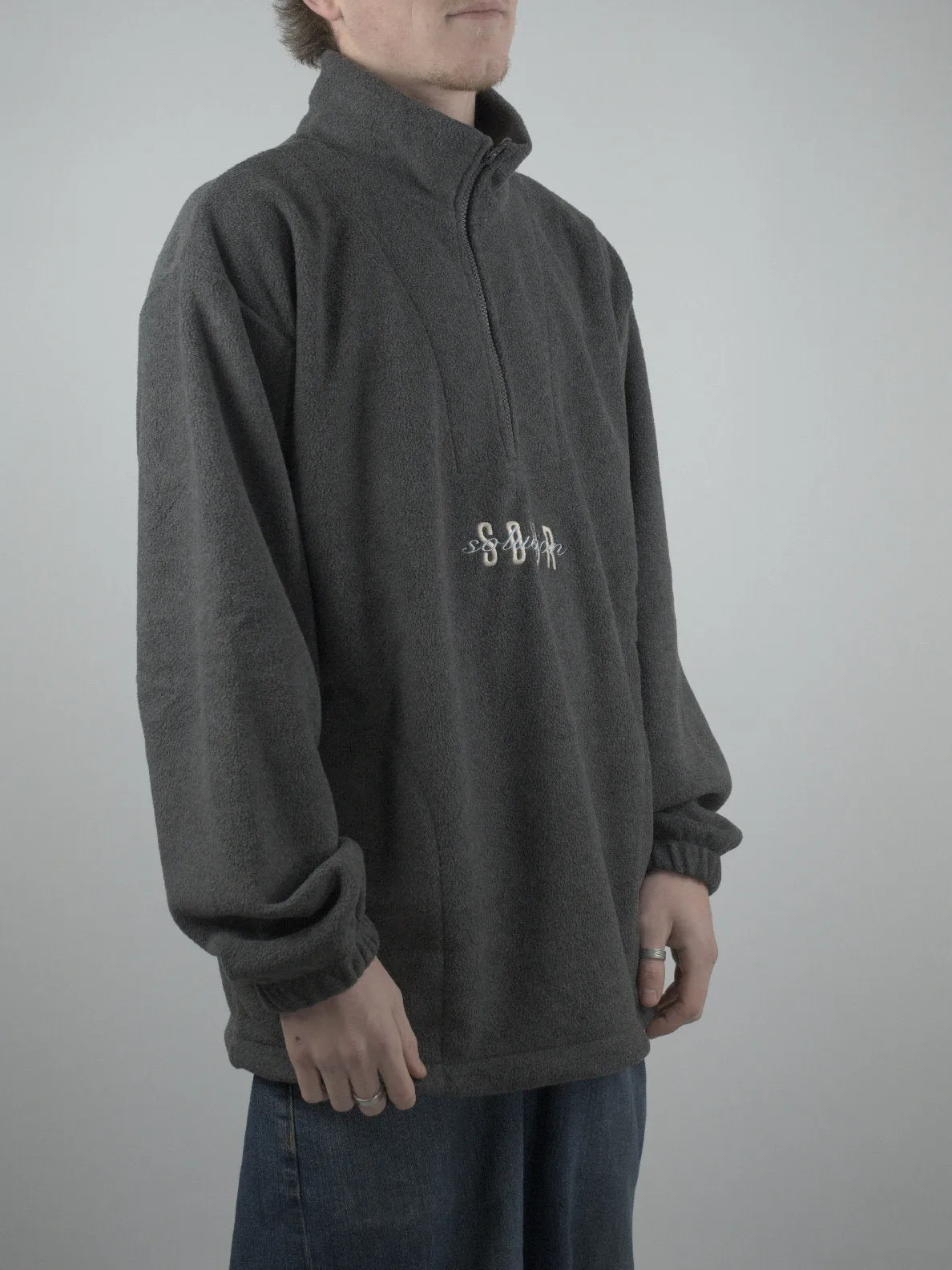 Sour Solution - Spot Hunter - 1/4 Zip Fleece Pull Over - Dark Grey
