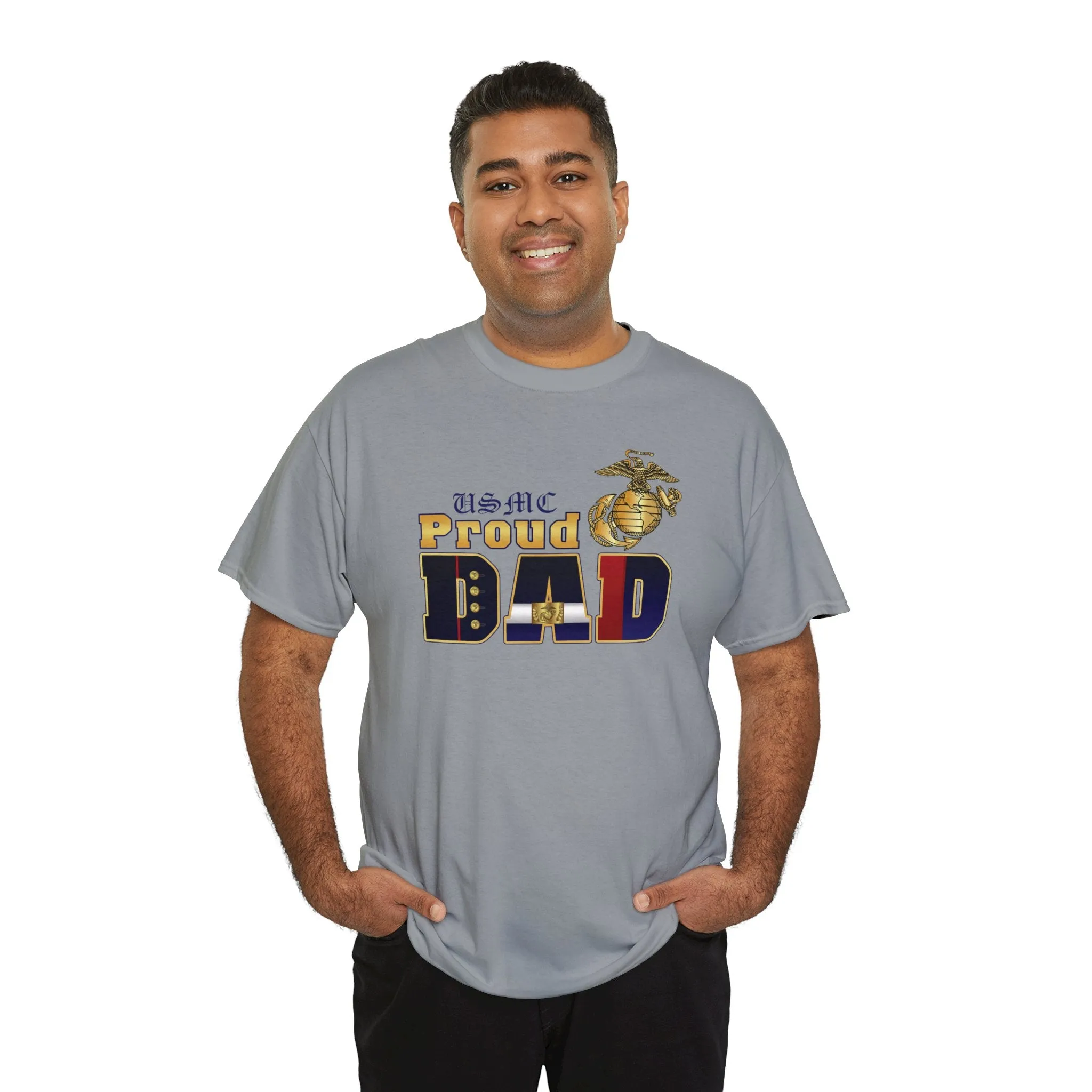 T-Shirt: Dress Blue Proud Dad (Your Choice of Colors)