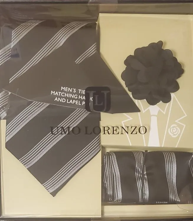 Tie, Pocket Square, and Lapel Pin set