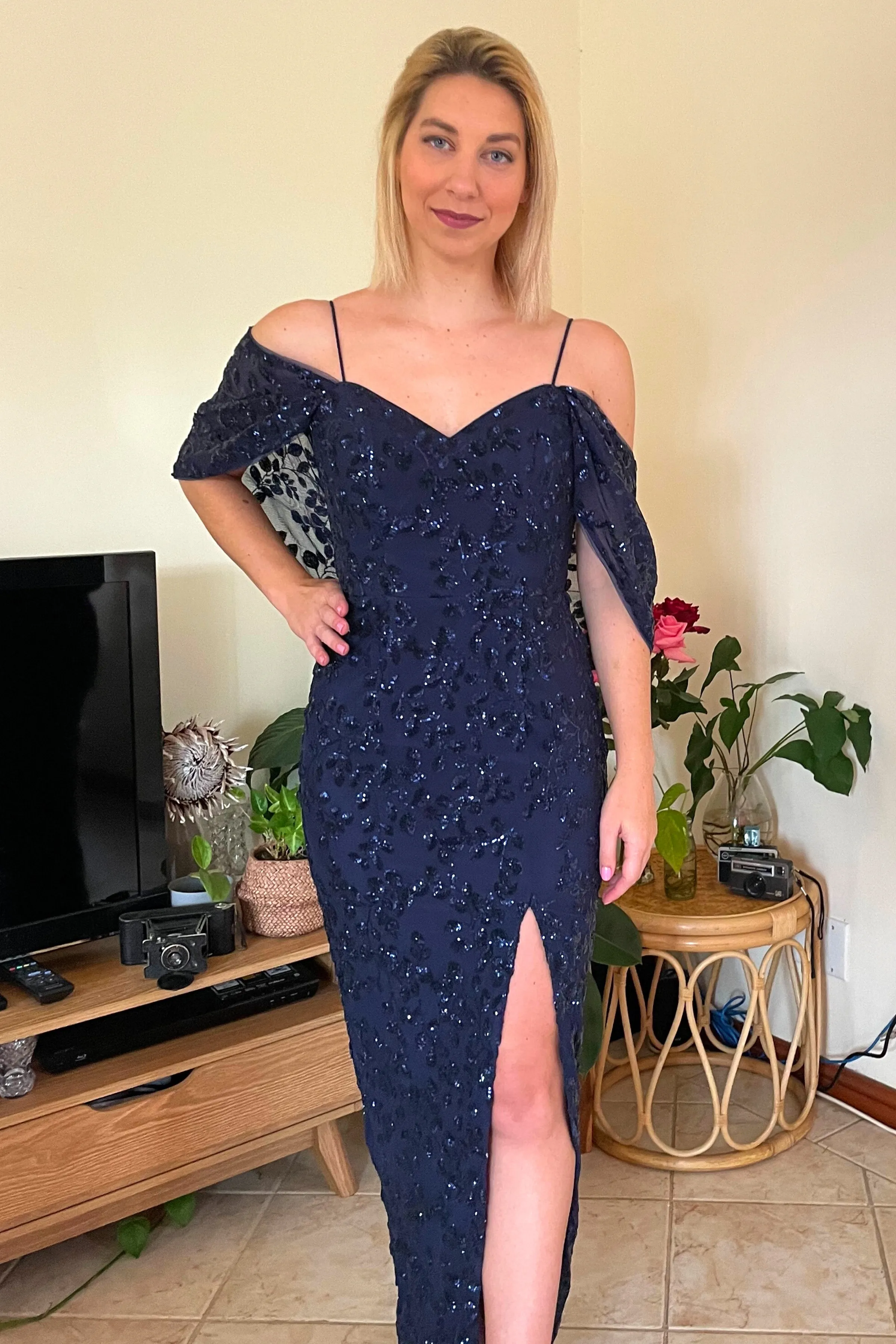 TINAHOLLY Lavinia  Tk048 Sequin Dress (Navy)- RRP $499