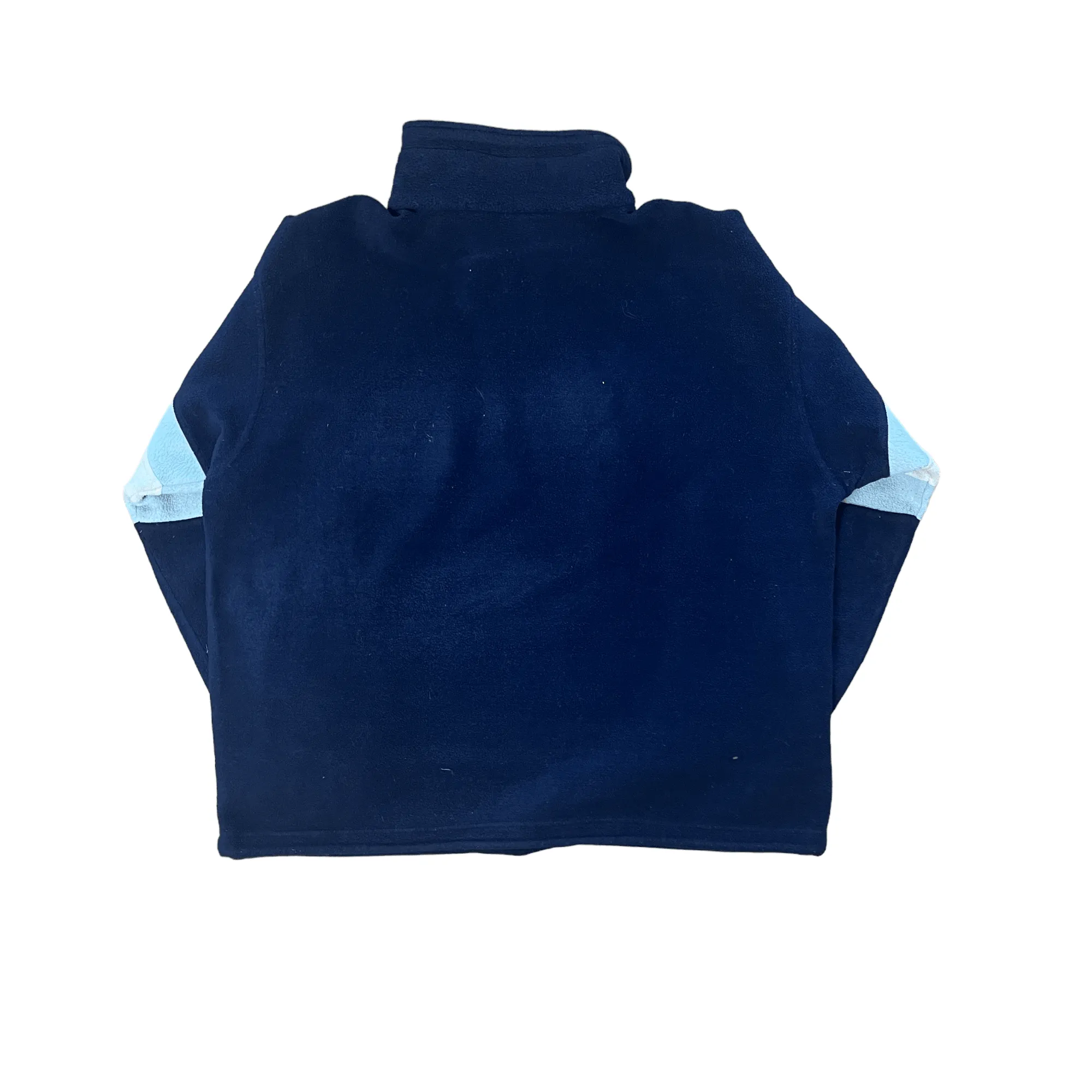 Vintage 90s Navy Blue Champion Spell-Out Quarter Zip Fleece - Large