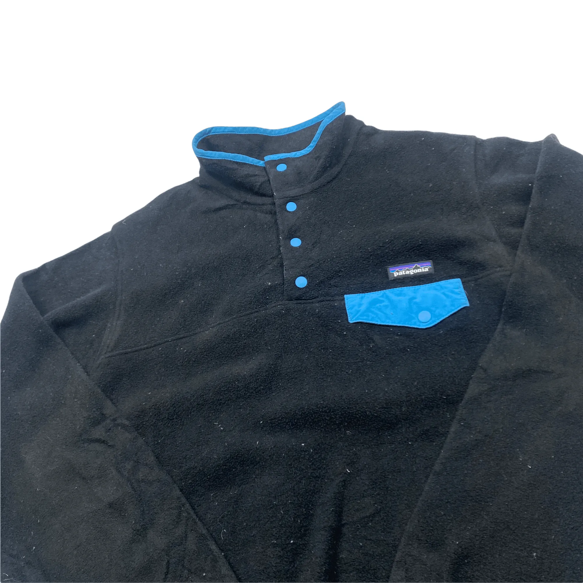 Vintage 90s Women's Black   Blue Patagonia Synchilla Fleece - Extra Large