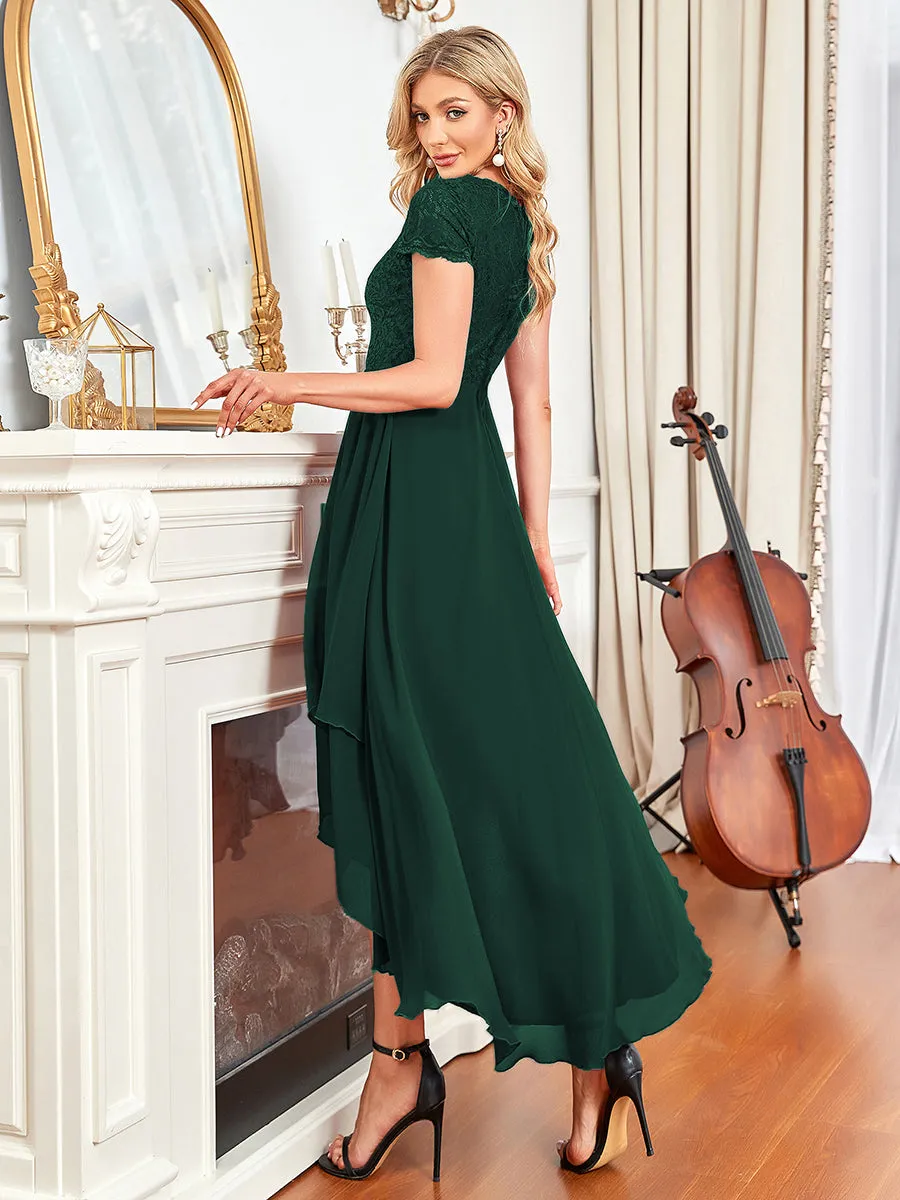 Wholesale Mother of Bridesmaid Dresses with Deep V Neck Short Sleeves