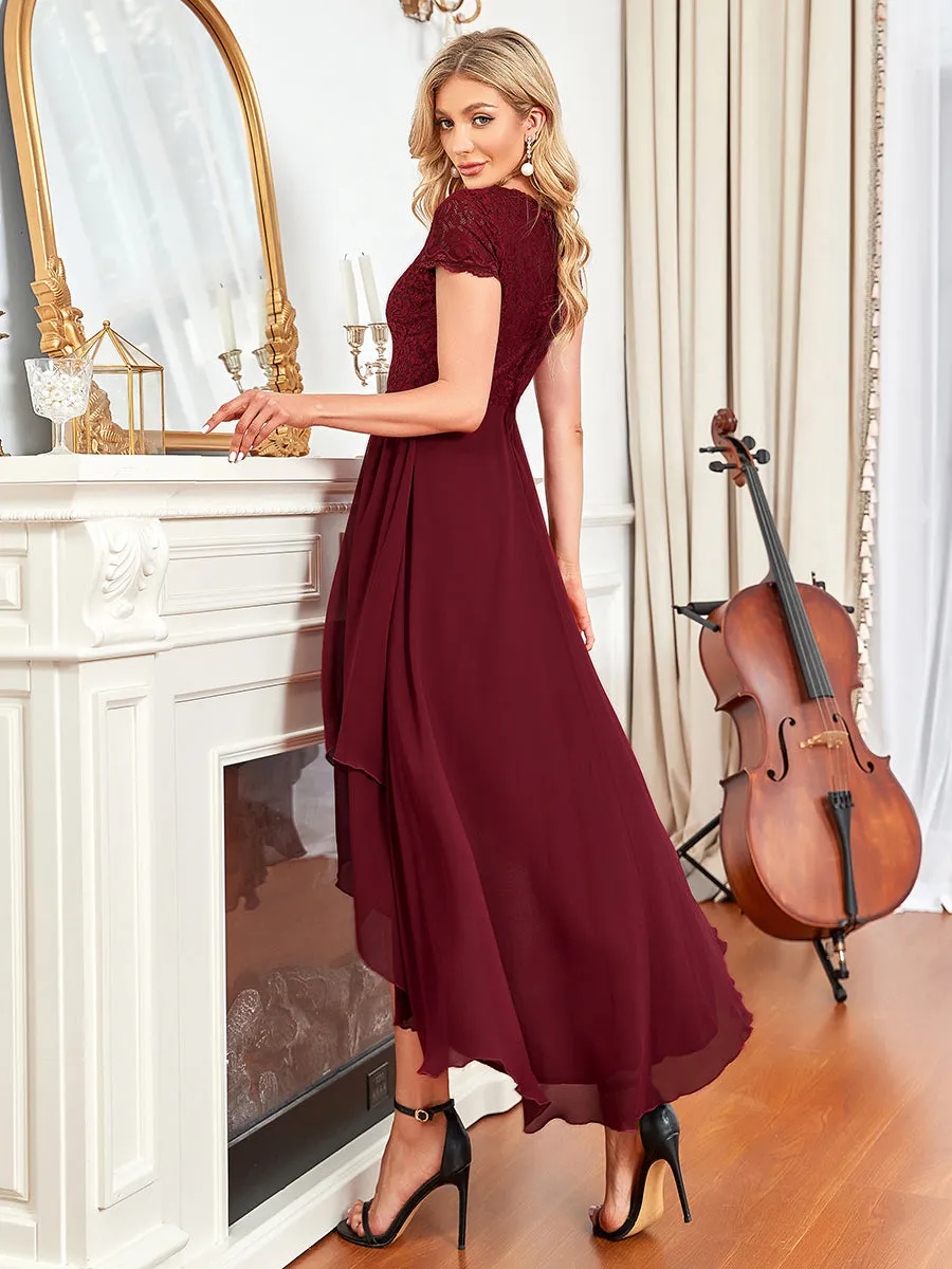Wholesale Mother of Bridesmaid Dresses with Deep V Neck Short Sleeves