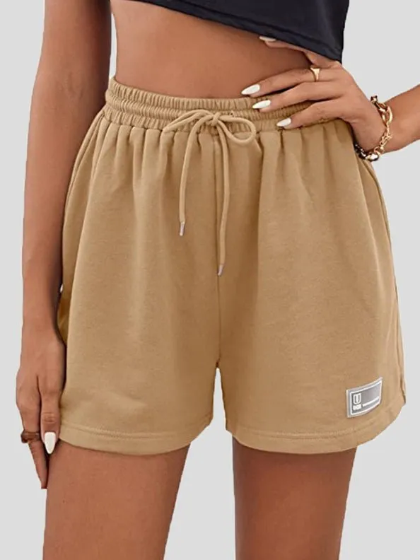 Women's Shorts Sports Knit Elastic Tie Casual Short