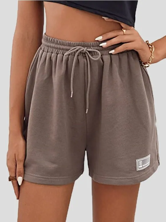 Women's Shorts Sports Knit Elastic Tie Casual Short