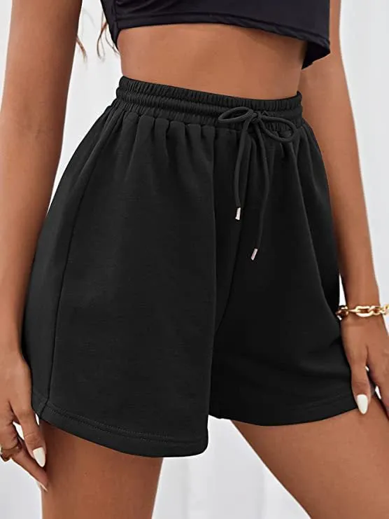 Women's Shorts Sports Knit Elastic Tie Casual Short